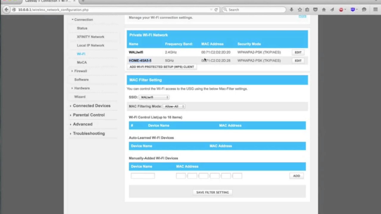 comcast router configuration