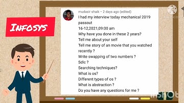 Infosys latest Interview Experience For Job Role system Engineer Interview Done on 16 December 2021