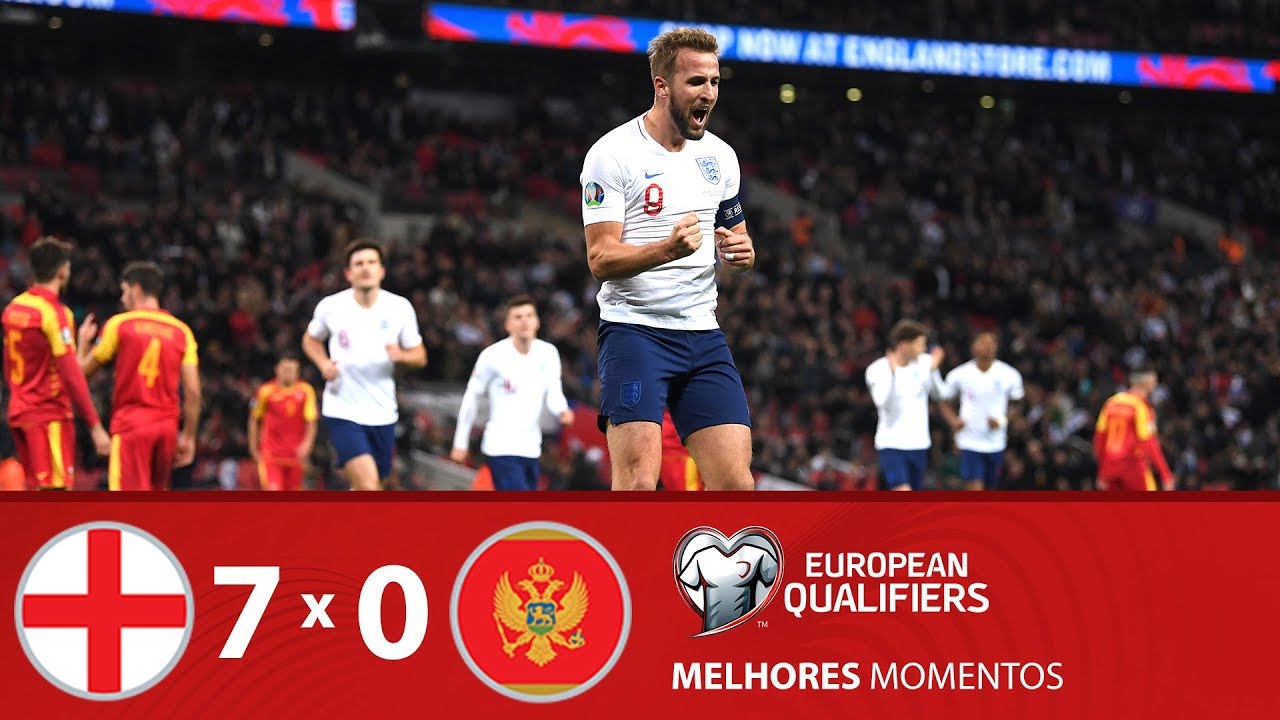 KANE FAZ 3, INGLATERRA DÁ SHOW E GOLEIA MONTENEGRO POR 7 A 0 NAS ELIMINATÓRIAS DA EURO!