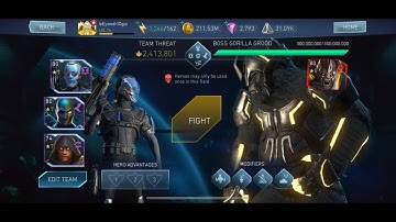 T10 Boss GG OS with Magic Puppet Freeze + Excess Damage?! Gorilla Grodd one shot League Raid