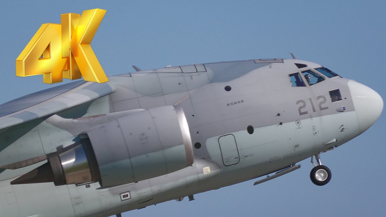 4K]C-2輸送機! 迫力の着陸＆離陸 Landing&Takeoff JASDF Matsushima AB
