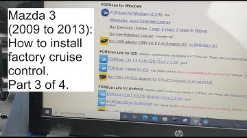 BL Mazda 3: 3/4 How to install factory cruise control using FORScan. 2009 2010 2011 2012 2013 2nd