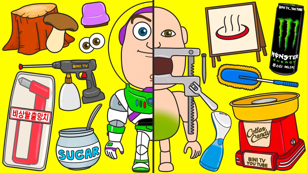 토이스토리 버즈 인형 변신시키기 스톱모션 Toy Story Buzz Lightyear Doll Transformation Stop Motion