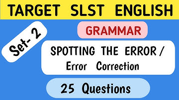 Common Error / Error Correction/ Spotting the Error  Set - 2