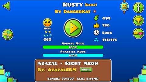 [GD] RUSTY BY DANGERKAT (DAILY LEVEL) (ALL COINS) | GEOMETRY DASH 2.11