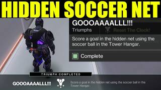 Destiny 2 - score a goal in the hidden net using the soccer ball in the tower hangar (gooal triumph) screenshot 1