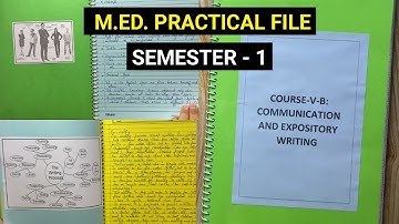 Communication and Expository Writing Practical File || M.Ed. Semester - 1 ||