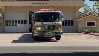 Reserve Ventura Fire Truck 130 (T130) Responds Code 3 to Fall Medical Emergency Emergency Response
