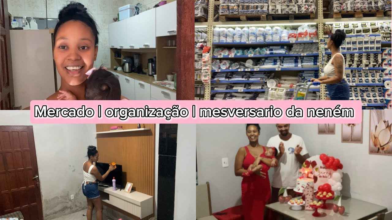 Vlog: 1º mesversario da baby Aurora | mercado | organização da casa | CALIANDRA VENTURA 