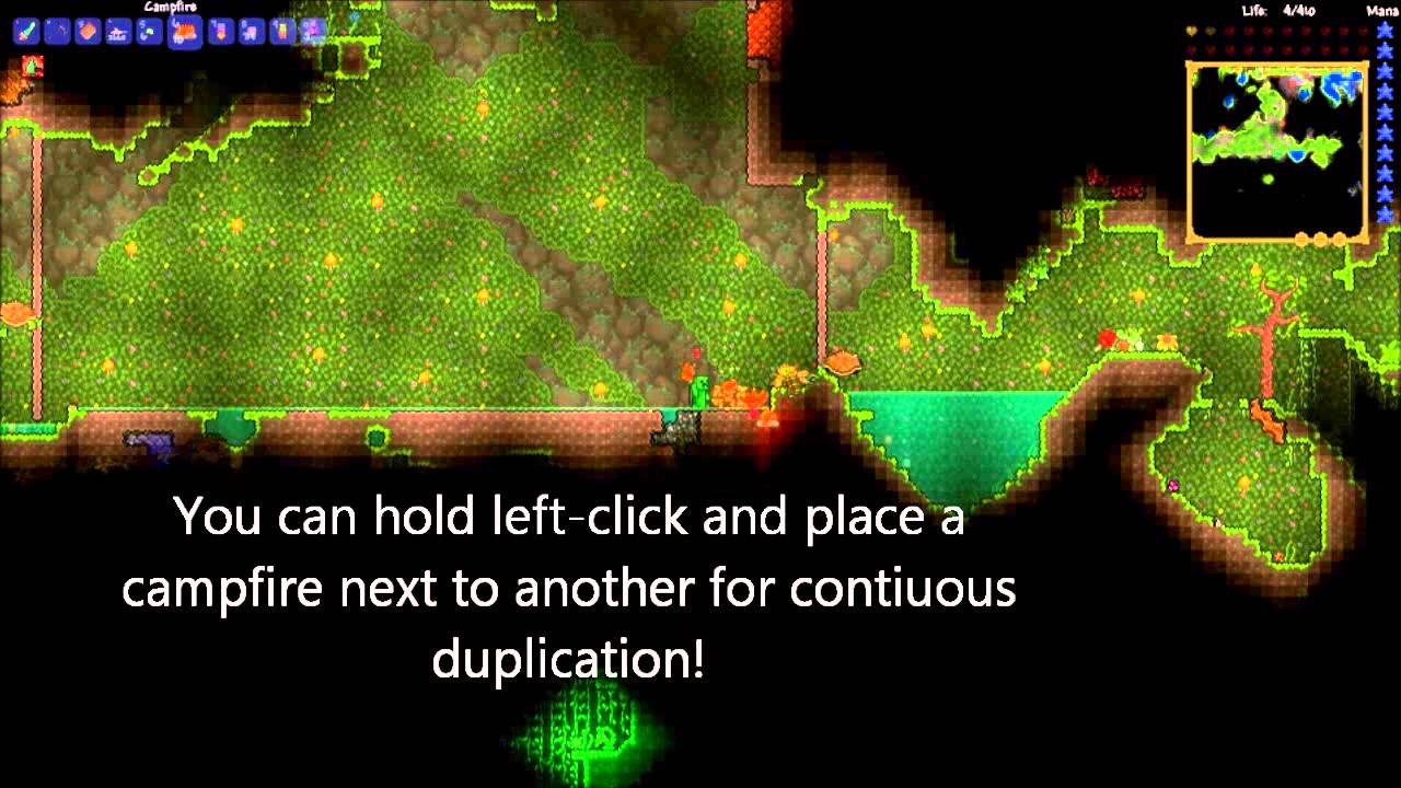 Terraria 1.2 Campfire dup. glitch! Campfire for days! YouTube