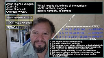 3(X)+1 The Collatz conjecture the only proof the ultimate proof by Jesus Duenas Jr short version