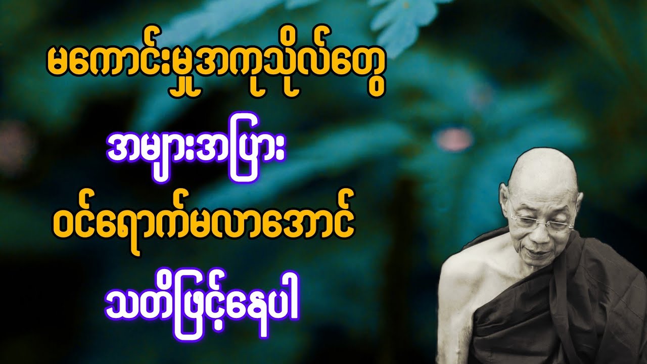 မကောင်းမှု အကုသိုလ်အများအပြားမိမိသန္တာန်မရောက်စေဖို့ သတိထား၍နေပါ{ပါချုပ်ဆရာတော်}