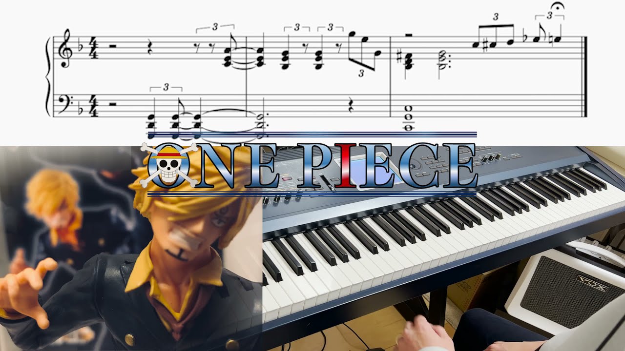 ワンピース One Piece Cmアイキャッチ3 サンジ 楽譜 アニメ曲ピアノカバー演奏チャンネル 耳コピ 弾いてみた T S Piano Live ピアノライブ Youtube