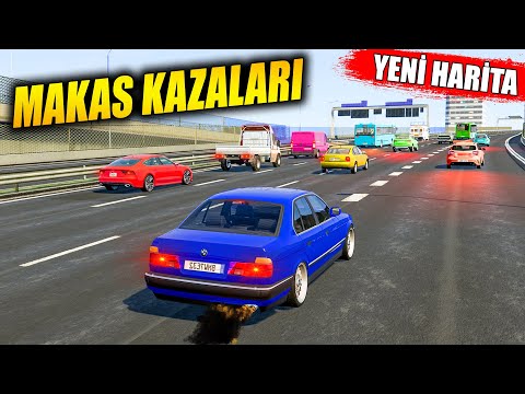 MAKAS ATARKEN KAZA YAPTIM // BMW E32 // ARAÇ PERT // BeamNG.drive