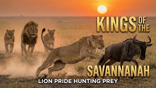 Kings of the Savannah: Lion Pride Hunting Prey