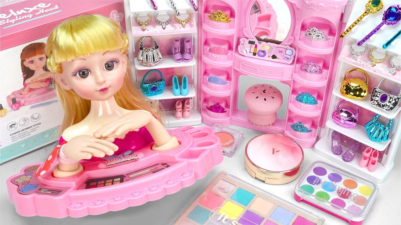 [toy asmr] Barbie Doll Princess Makeup ASMR Satisfying with Unboxing No Talking | Review Toys