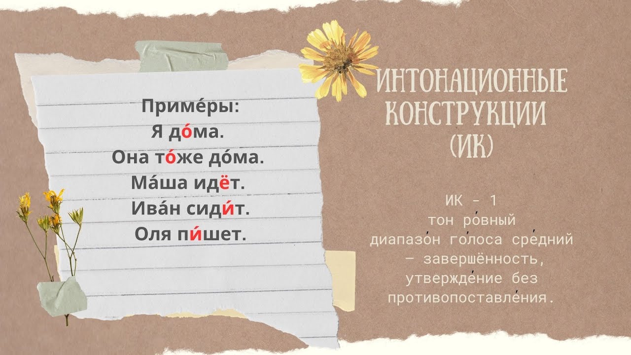 РКИ. Интонационные конструкции (ИК) с примерами. PDF под видео - YouTube