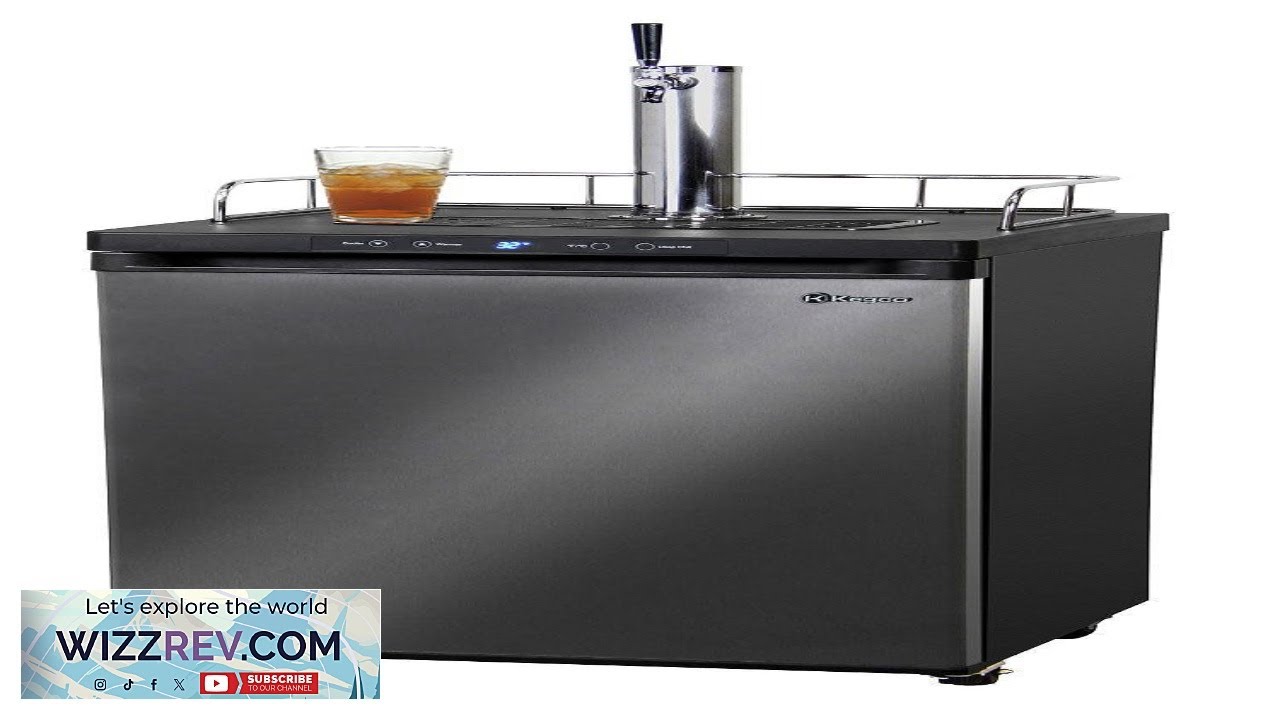 Kegco 24" Wide Kombucha Single Tap Black Stainless Steel Kegerator