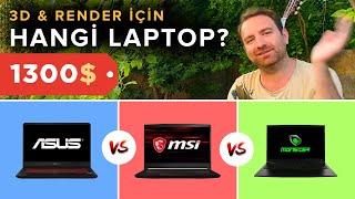 1300$'a 3D ve Render İçin Hangi Laptop? Asus vs MSI vs Monster!