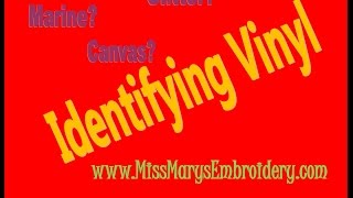 Identifying different types of Vinyl for Embroidery Identifying different types of Vinyl for Embroidery