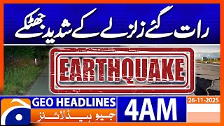 Earthquake Tremors Felt In Sibi District Headlines Geo News 4 Am 26 Nov 2025
