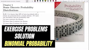 5.15: Binomial Distribution | Exercise Solution of Probability & Statistics by Walpole 9th Edition