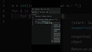 Reverse Triangle Pattern in Python || #shorts #WhenThoughtMetAlgorithm #viral #tech #python #teach