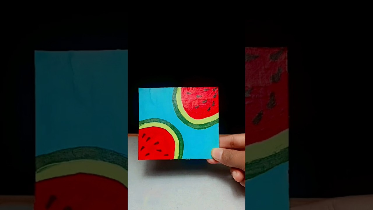 DiY watermelon painting 🍉@Halima art craft 