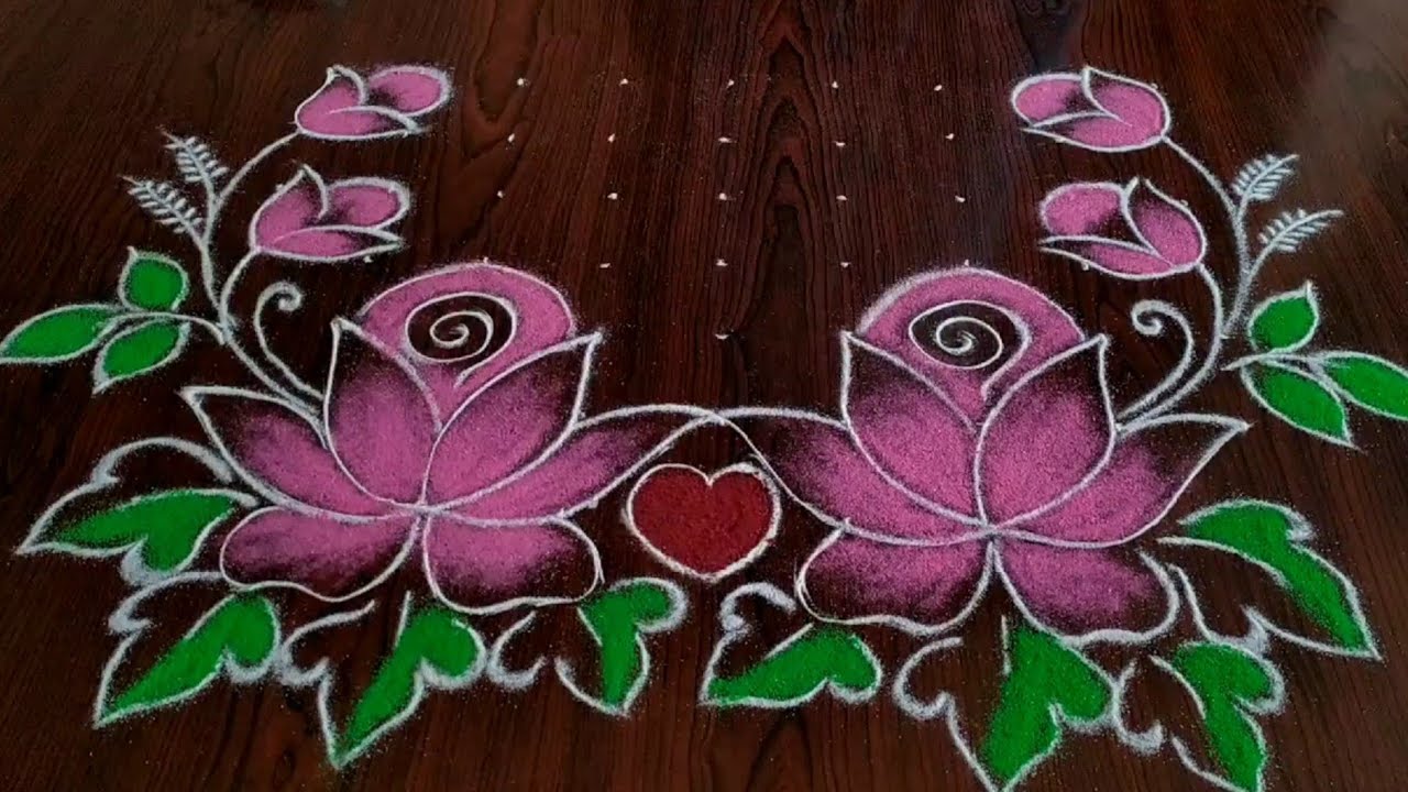 2020 New year special Rangoli (9×7) dot's.. - YouTube