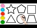 Shapes Song for kids, Learn 2d shapes, colors for toddlers, Shapes Name, Shapes drawing for children