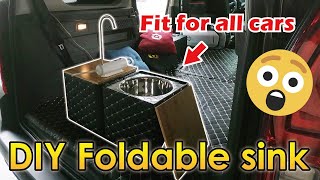 Amazing Simplistic Camper ConversionsQuick Setup Portable Sink for SUV / Minivan or MPV.