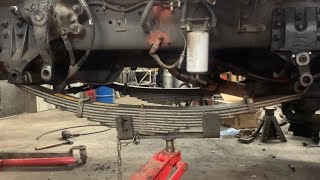 Sterling Crane Truck | Front Suspension Rebuild | King Pin + Leaf Spring Replacement