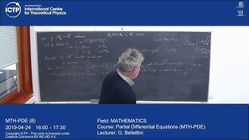 Partial Differential Equations (MTH-PDE) Lecture 8