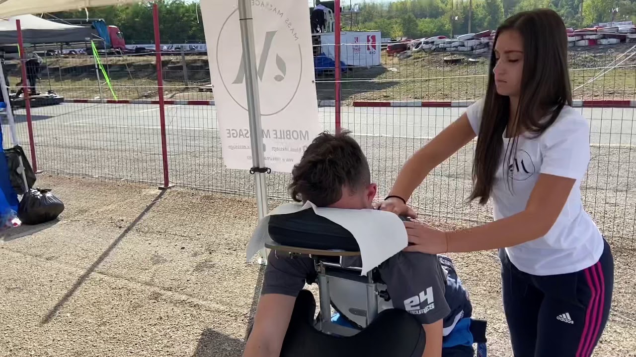 FIRST 24h Non-Stop KART RACE IN BULGARIA(Part2)-ASMR chair massage by MASS MASSAGE-Mobile Massage