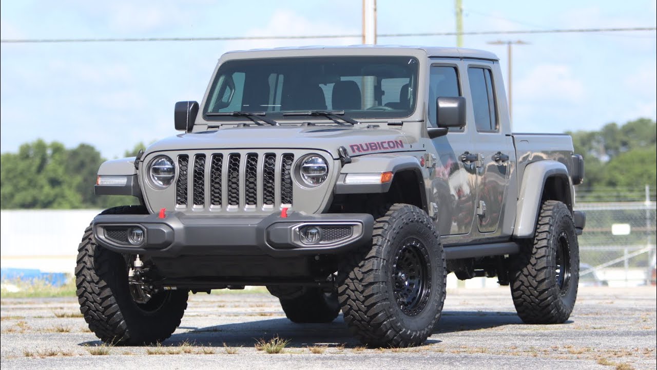 2020 Sting Gray Jeep Gladiator Rubicon Covert Edition Leveled on 35s