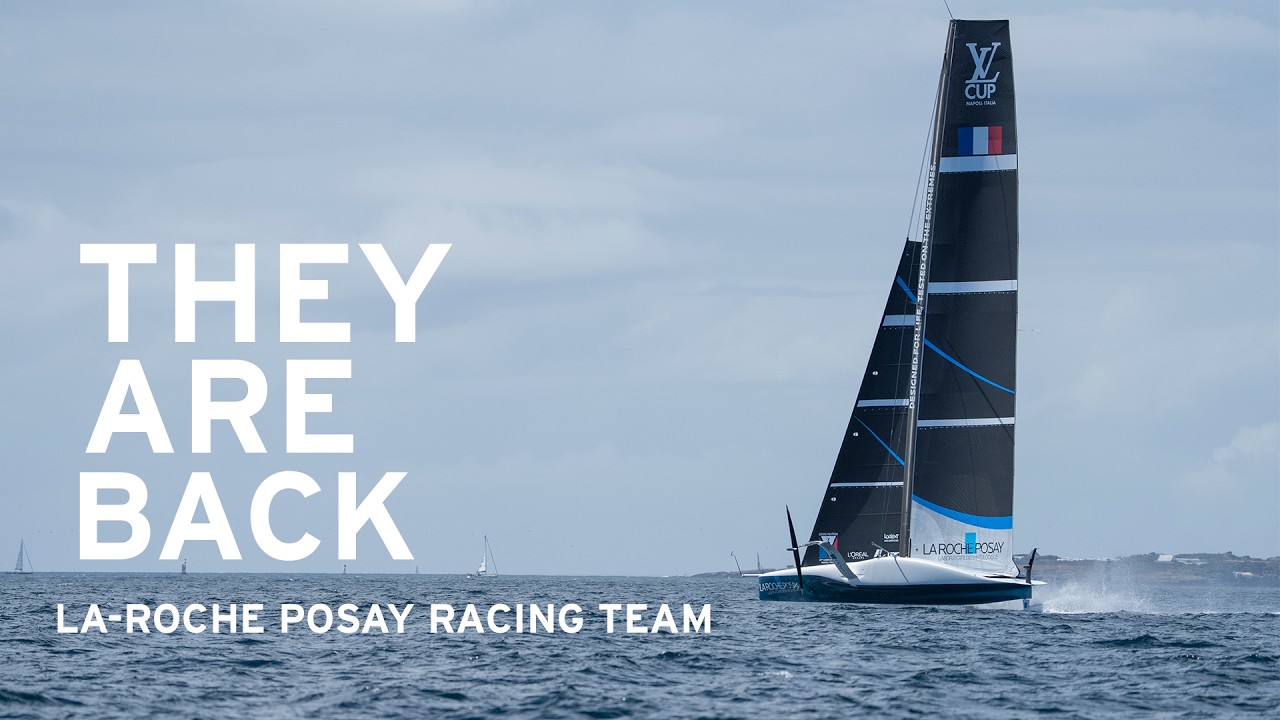 ⁣RECON | La Roche-Posay Racing Team are back in their AC75!