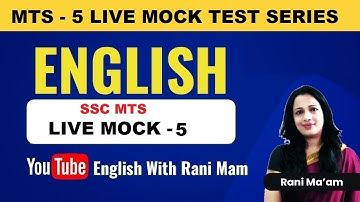 SSC MTS FREE MOCK TEST - 5 | Rani Ma