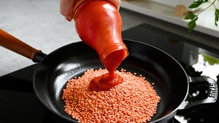 Just add pureed tomatoes to the red lentils! Incredible recipe!