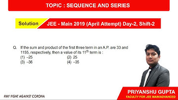SOLUTION JEE MAIN 2019 APRIL - SEQUENCE AND SERIES (MISSION - JEE)