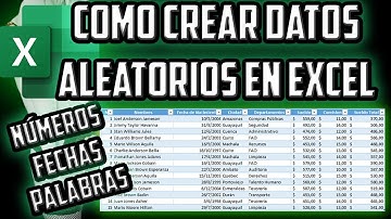 Como Crear Datos Aleatorios (Números, Nombres, Palabras, Fechas) en Excel │BIEN EXPLICADO