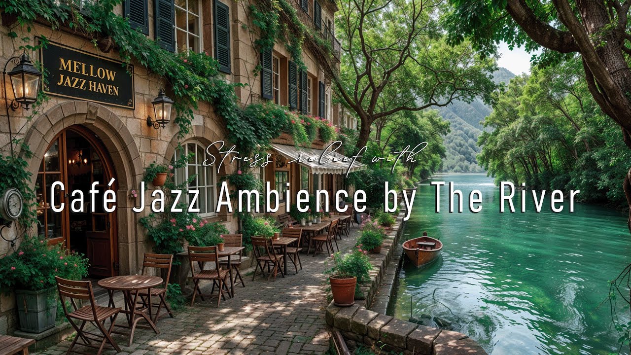 Riverside Brunch с атмосферой джаза в стиле кафе | Спокойный звук реки и мягкий джаз