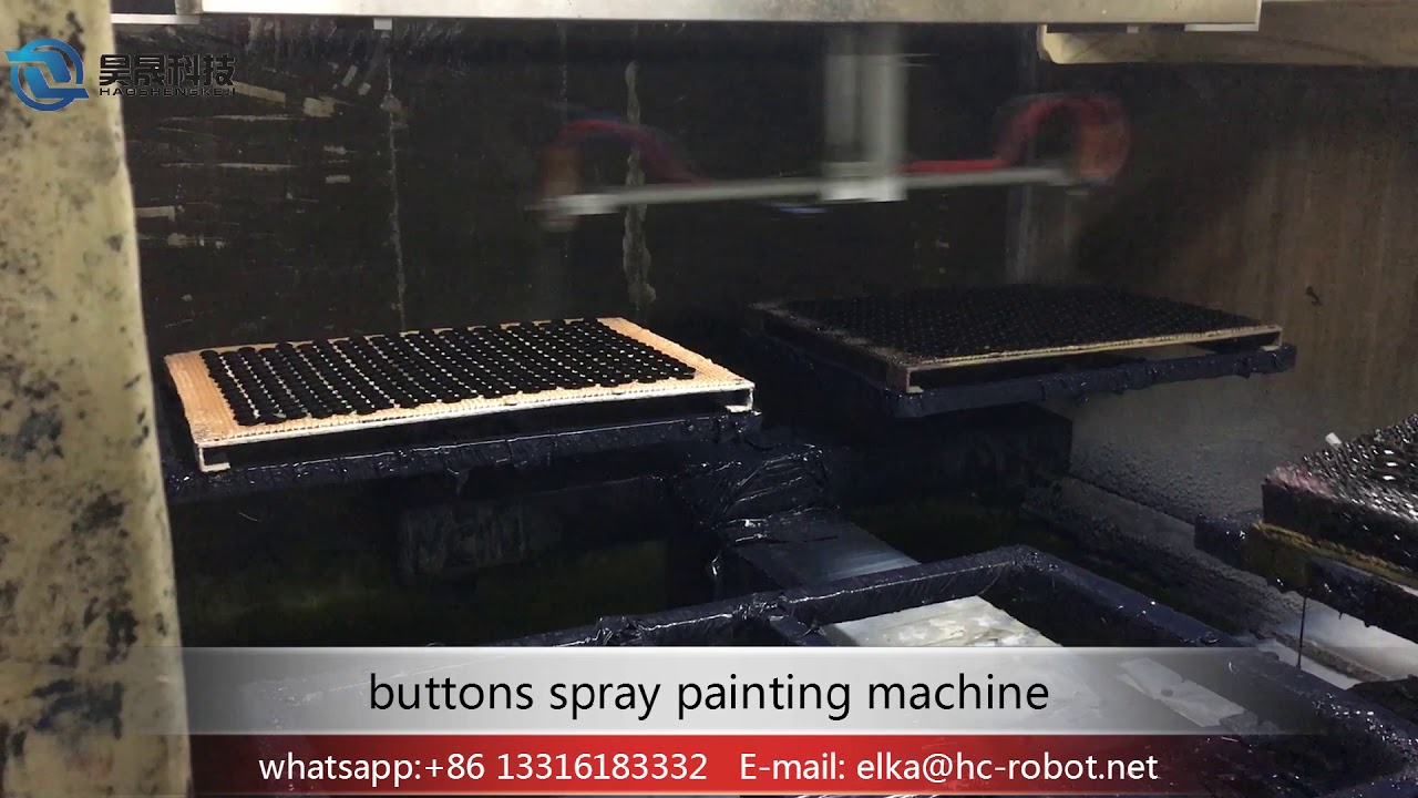 button spray painting machine - YouTube