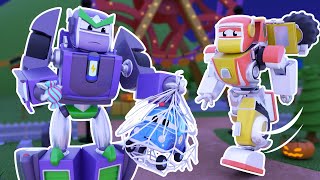 Trick or Treat goes WRONG! Help, ROBOT! | Super Robot Truck Transforms