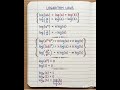 Logarithmic Laws Explained | All Log Rules (Product, Quotient, Power) with Examples |