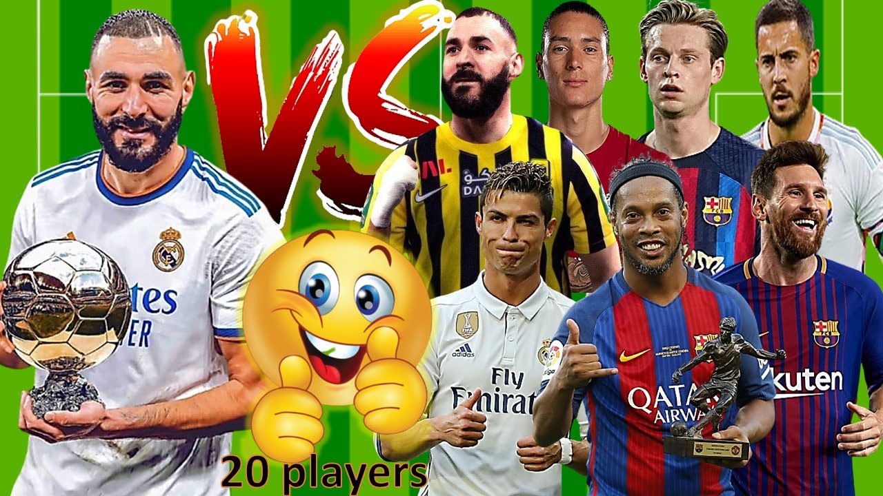 football comparison: benzema vs 20 players(messi/ronaldo/pele/saka/vinicius/Frenkie de Jong...)