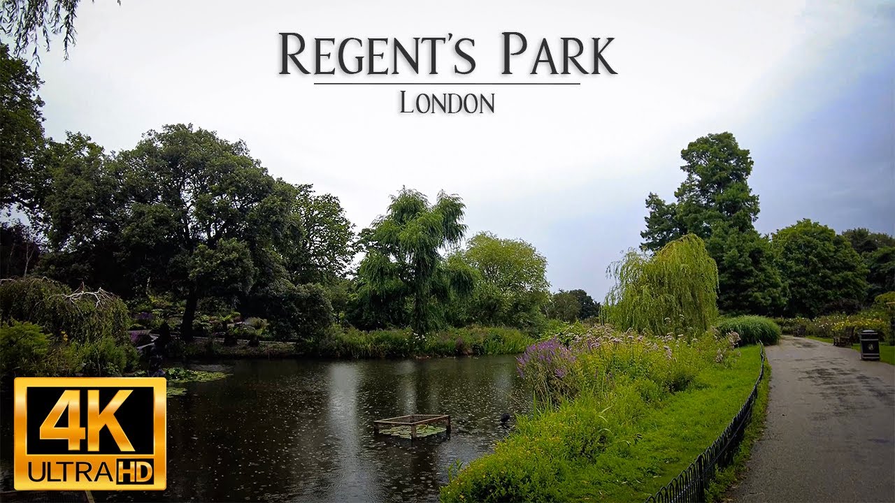 Relaxing Rain Walk in Regent's Park | London | UK | 4K UHD