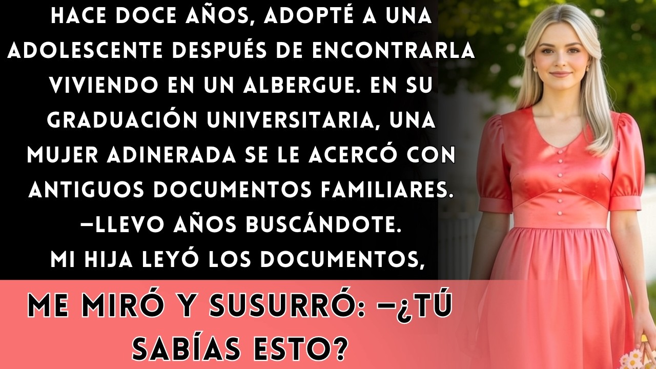 El día de la graduación de mi hija, una desconocida elegante se abrió paso entre la multitud y le entregó una carpeta de cuero. "He pasado 10 años buscándote, Elena", dijo. Dentro había actas de...