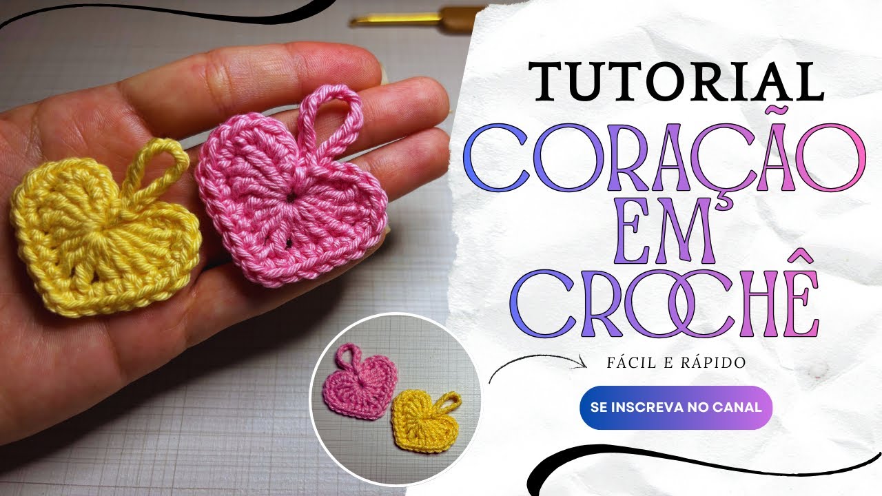 Coração de crochê simples e rápido | passo a passo para iniciantes 