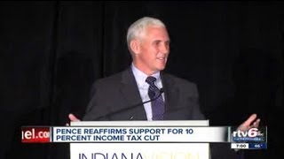 Pence defends tax cut plan at statewide business conference, says it will produce investment, jobs
