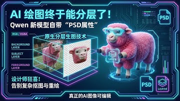 [ComfyUI]AI 绘图终于能分层了！Qwen 新模型自带“PSD属性”，设计师狂喜！